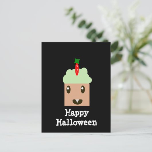 Carte Postale Halloween Cupcake (Debout devant)