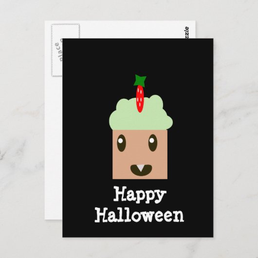 Carte Postale Halloween Cupcake (Devant / Derrière)