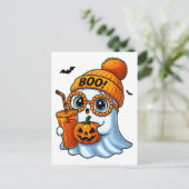 Carte Postale Halloween Cute Boujee Ghost | Éffrayant Chic Aesth (Debout devant)