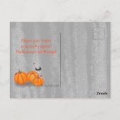 Carte Postale Halloween Cute Cat & Jack-o’-lanterne Citrouille (Dos)