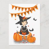 Carte postale Halloween Cute Little Witch (Devant)