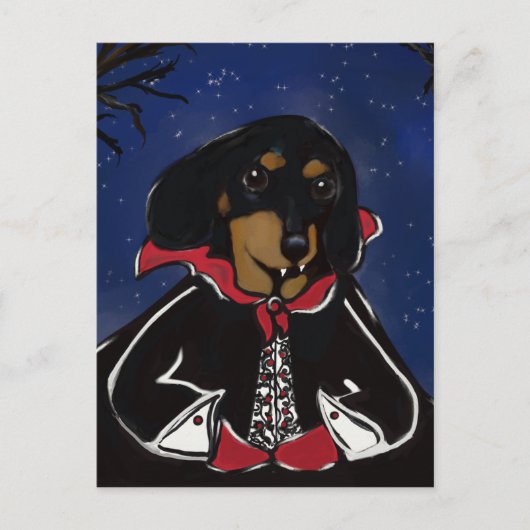 Carte Postale Halloween Dachshund (Devant)