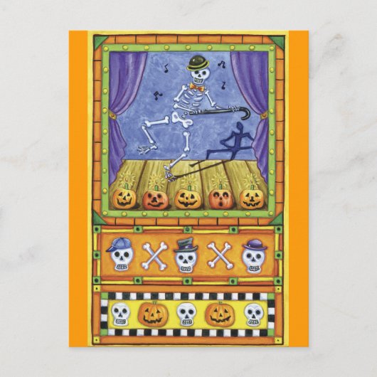 Carte postale Halloween Dancing Skeleton (Devant)
