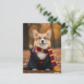 Carte postale Halloween de Corgi mignon pour Postc (Debout devant)