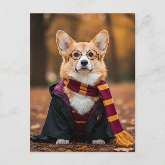 Carte postale Halloween de Corgi mignon pour Postc (Devant)