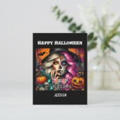 Carte Postale Halloween de fille Goth éffrayante (Debout devant)