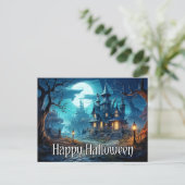 Carte Postale Halloween de la maison triste (Debout devant)