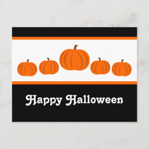 Carte postale Halloween de ligne citrouille