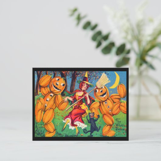 Carte postale Halloween de sorcière (Debout devant)