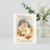 Carte Postale Halloween démodé, garçon et fille (Debout devant)