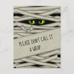 Carte Postale Halloween des yeux de maman l'appeler un Wrap vert