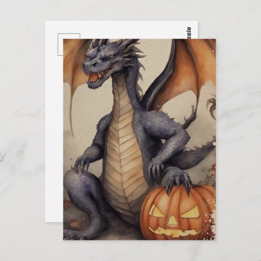 Carte Postale Halloween Dragon (Devant / Derrière)