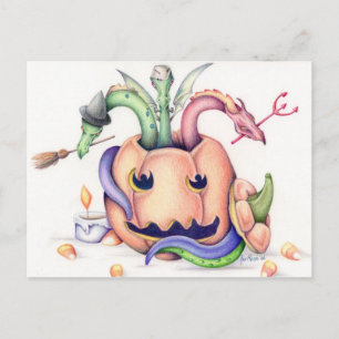 Carte postale Halloween Dragons