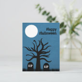 Carte postale Halloween du cimetière effrayant, bl (Debout devant)