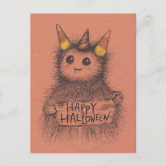 Carte Postale Halloween du monstre de maïs de bonbons