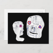 Carte Postale Halloween durable x Pierre Aliens zombies (Devant / Derrière)