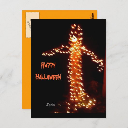 Carte postale Halloween éffrayant (Devant / Derrière)