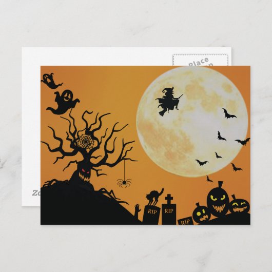 Carte Postale Halloween Éffrayant Fun (Devant / Derrière)