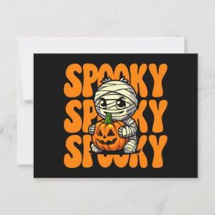 Carte Postale Halloween éffrayant Mummy Hugging Citrouille