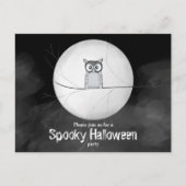 Carte Postale Halloween Éffrayant Scary Owl Whimsical Party Invi (Devant)
