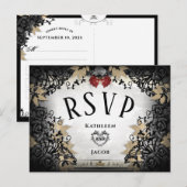 Carte postale Halloween Elegante RSVP correspondan (Devant / Derrière)