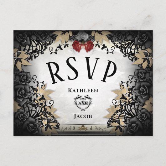 Carte postale Halloween Elegante RSVP correspondan (Devant)