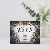Carte postale Halloween Elegante RSVP correspondan (Debout devant)
