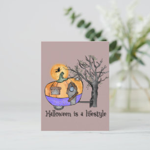 Carte Postale Halloween est un mode de vie   Camper   Remorque