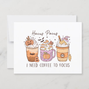 Carte Postale Halloween et café