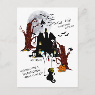 Carte Postale Halloween - Euh Oh Devinez Quel Jour C'Est