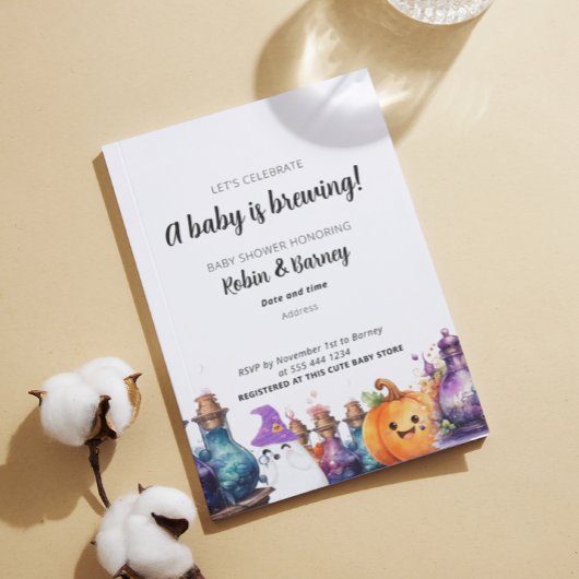 Carte postale Halloween faire-part grossesse