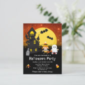 Carte Postale Halloween Fancy Dress Party sorcière Ghost Orange (Debout devant)