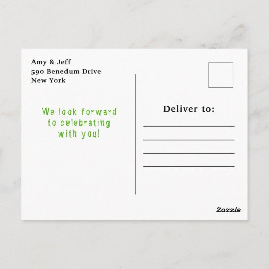 Carte Postale Halloween Fancy Robe Anniversaire Monstres Vert (Dos)