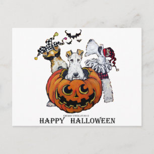 Carte Postale Halloween Fox Terrier