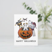 Carte Postale Halloween Fox Terrier (Debout devant)