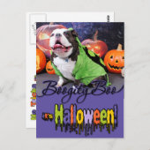 Carte Postale Halloween - Français Bulldog - Spike (Devant / Derrière)