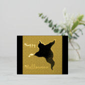 Carte postale Halloween Ghost Cartoon Gold Foil (Debout devant)