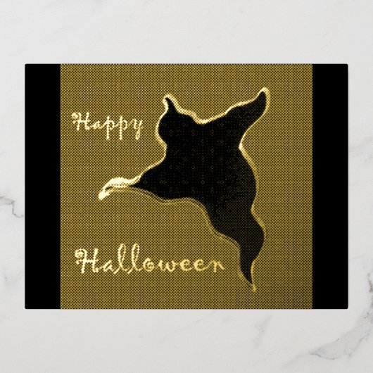 Carte postale Halloween Ghost Cartoon Gold Foil (Recto)