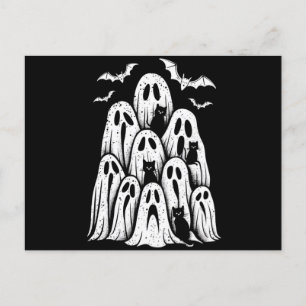 Carte Postale Halloween Ghost Chats Lover automne Éffrayante sai