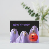 Carte postale Halloween Ghost Dogs Trick or Treati (Debout devant)