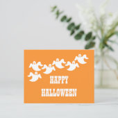 Carte postale Halloween Ghost Party, orange (Debout devant)