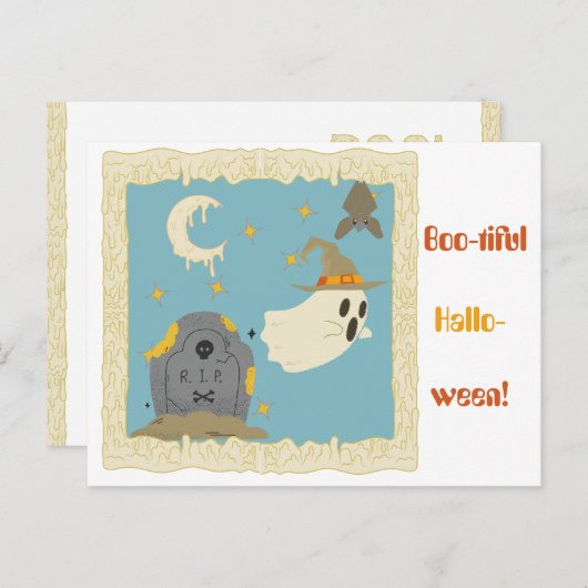 Carte Postale Halloween Ghosts (Devant / Derrière)
