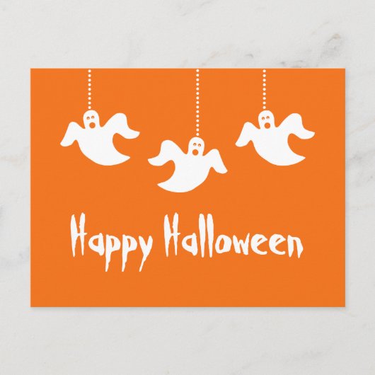 Carte postale Halloween Ghosts Halloween, orange (Devant)