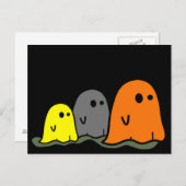 Carte postale Halloween Ghosts mignonne (Devant / Derrière)