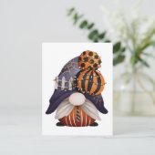 Carte Postale Halloween Gnome Purple & Orange (Debout devant)