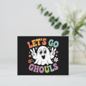 Carte Postale Halloween Go Ghouls Ghost Retro Costume (Debout devant)