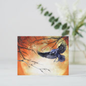 Carte Postale Halloween Goth Raven Crow Lune scène (Debout devant)