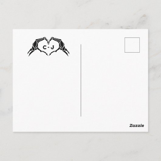 Carte Postale Halloween gothique couple mariage tout en un invit (Dos)