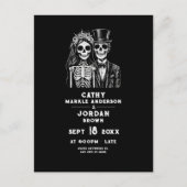 Carte Postale Halloween gothique couple mariage tout en un invit (Devant)