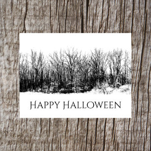 Carte Postale Halloween Gothique Noir Blanc Déplaisant
